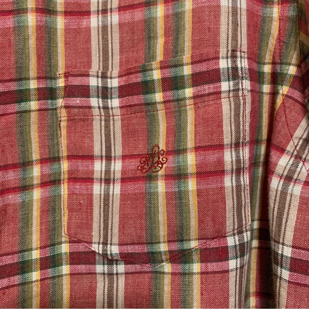 Lauren Ralph Lauren Linen woman shirt MEDIUM long sleeve or button fold up - Picture 2 of 6